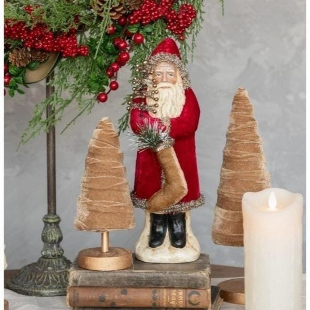 Ragon House‎ Christmas 12" Red Wine Velvet Belsnickle Santa Figurine NEW